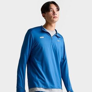 Nike Men’s Dry-Fit Quarter Zipper Running Training Long Sleeve Blue Top L